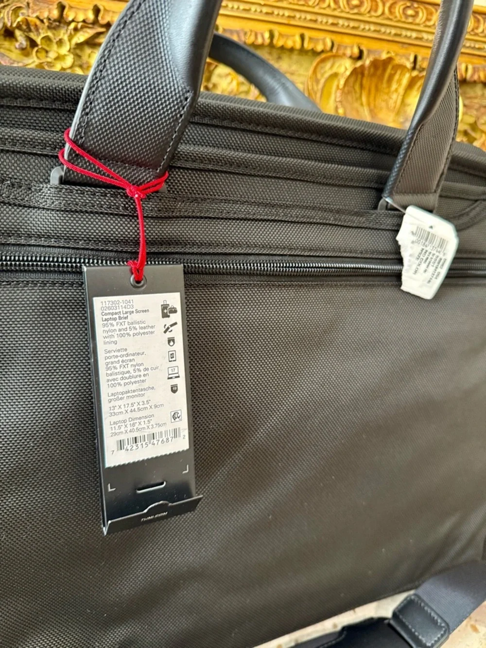 Tumi Black Nylon Laptop Briefcase with Dual Handles